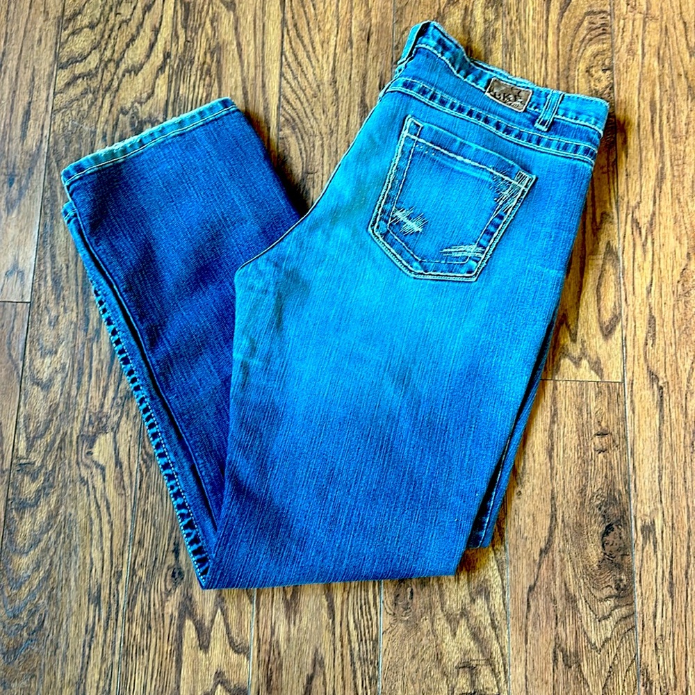 Women’s BKE denim jeans size 36x31.5 drew boot cut stretch bling country boho